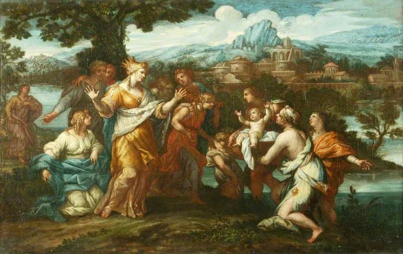 La découverte de Moïse - Pietro da Cortona image 1 copie peinte à la main à l’huile