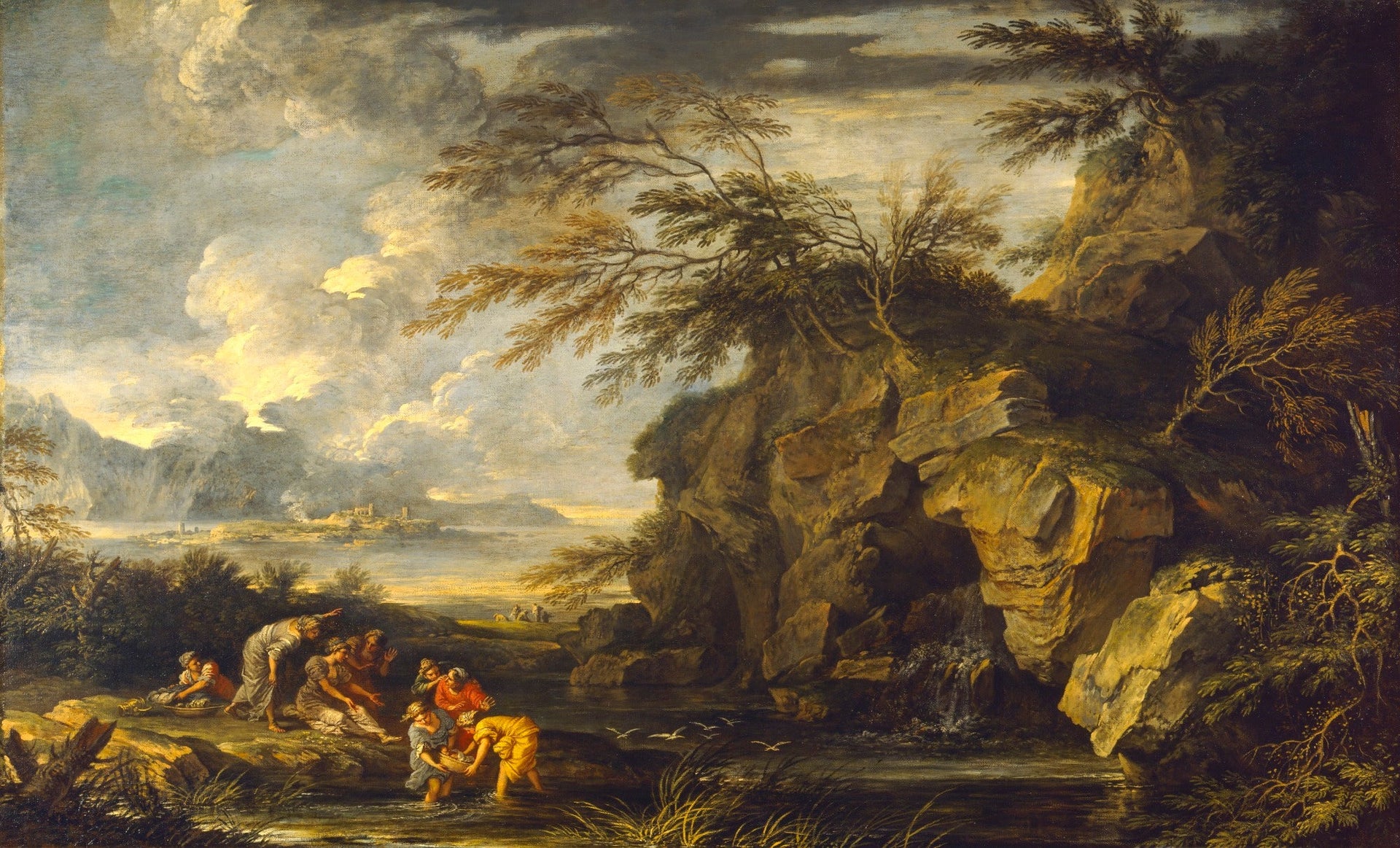 La découverte de Moïse - Salvator Rosa image 1 tableau peint à l’huile sur toile
