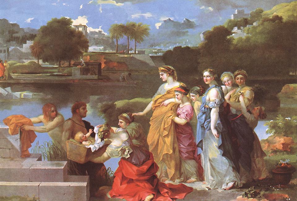 La découverte de Moïse - Sébastien Bourdon image 1 reproduction d’œuvre d’art à l’huile