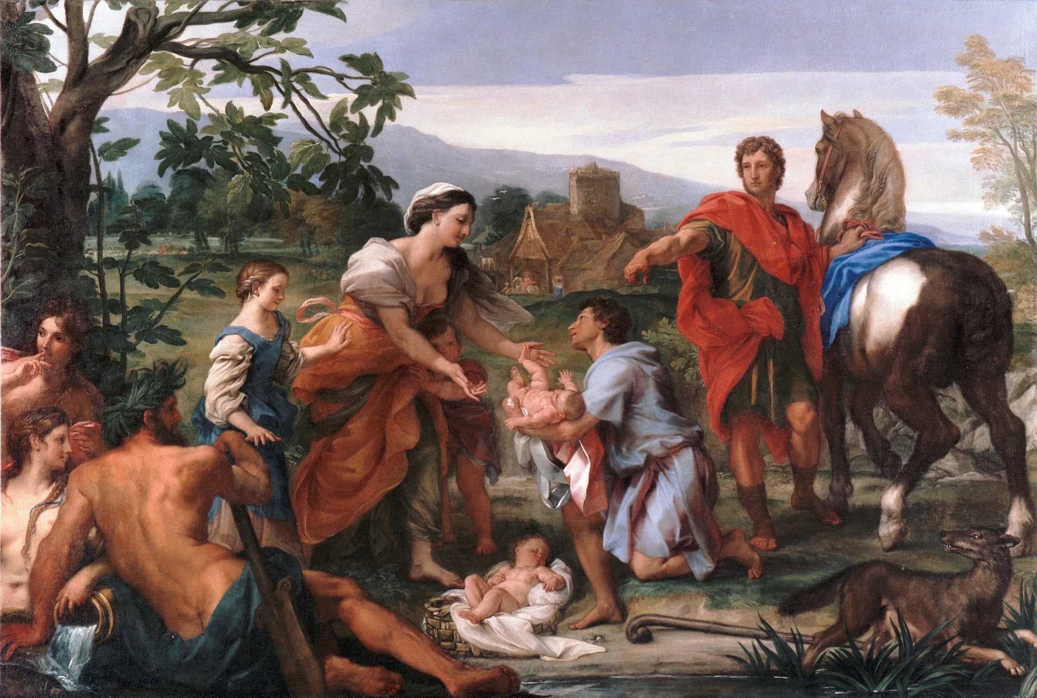 La découverte de Romulus et Rémus - Carlo Maratta image 1 copie peinte à la main à l’huile