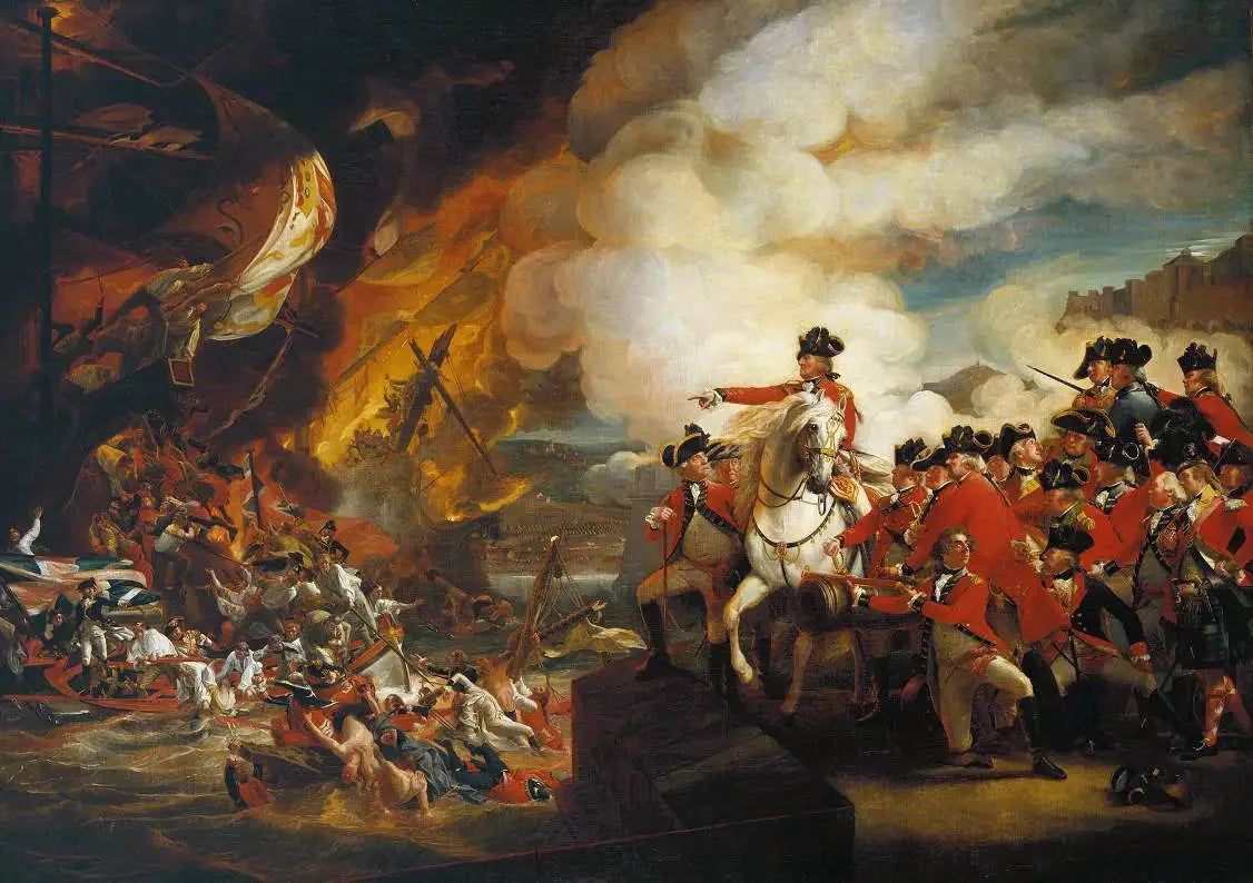 La défaite des batteries flottantes à Gibraltar, septembre 1782 - John Singleton Copley image 1 reproduction d’œuvre d’art à l’huile