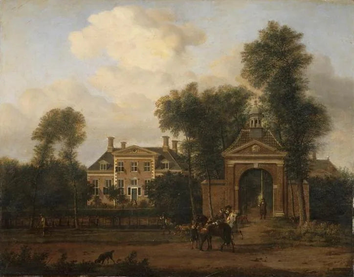 La Demeure des Harteveld près du Vecht dans la région d'Utrecht - Adriaen van de Velde image 1 copie peinte à la main à l’huile