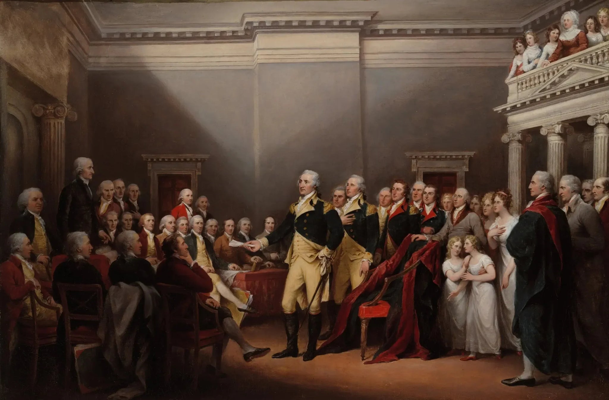 La démission du général Washington, le 23 décembre 1783 - John Trumbull image 1 tableau peint à l’huile sur toile