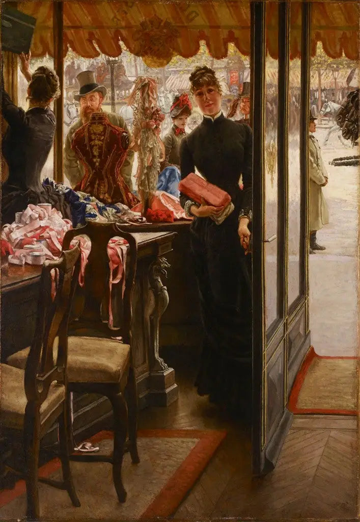 La Demoiselle de magasin - James Tissot image 1 reproduction artisanale de tableau