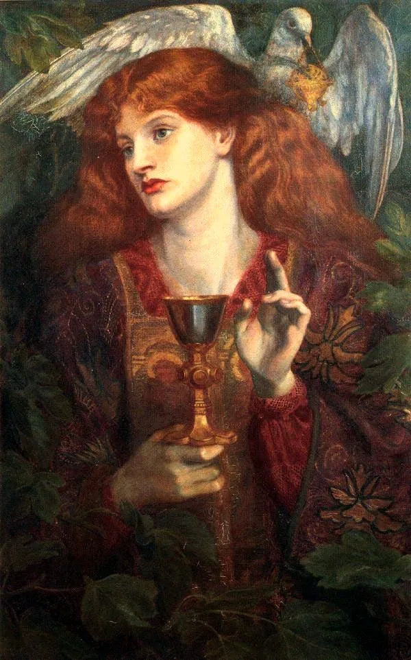 La Demoiselle du Saint Graal - Dante Gabriel Rossetti