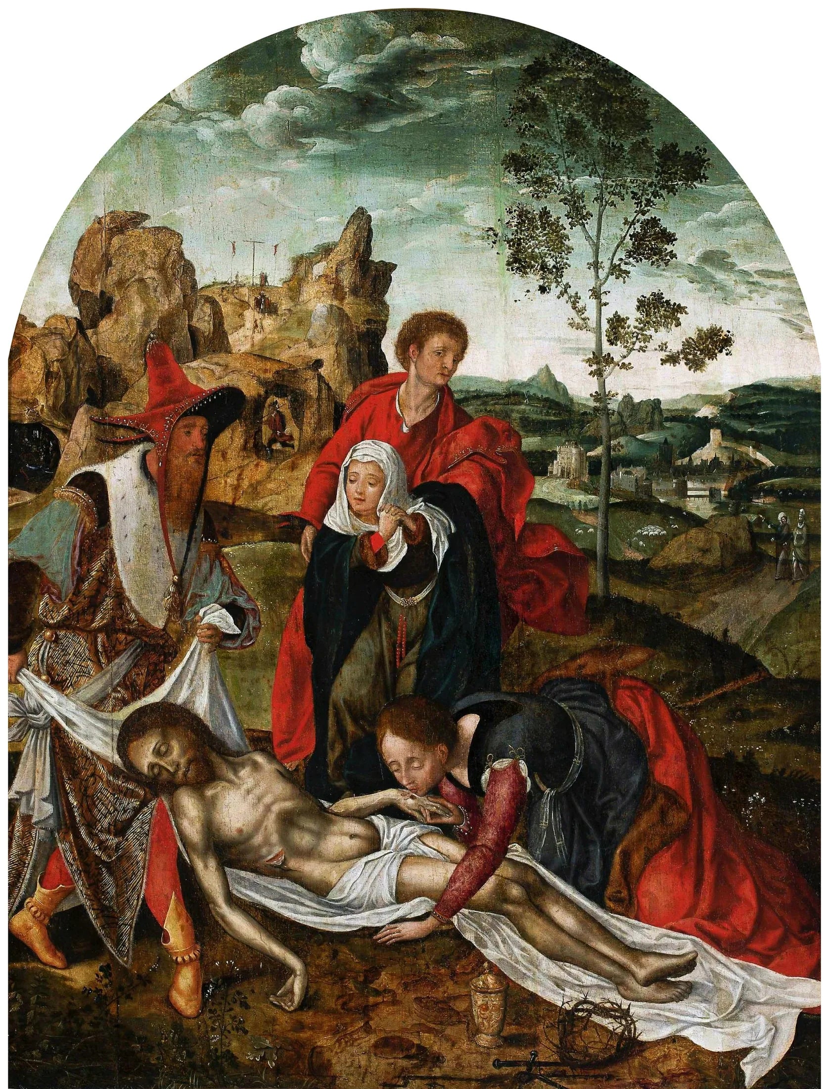 La Déploration du Christ. - Joos van Cleve image 1 reproduction artisanale de tableau