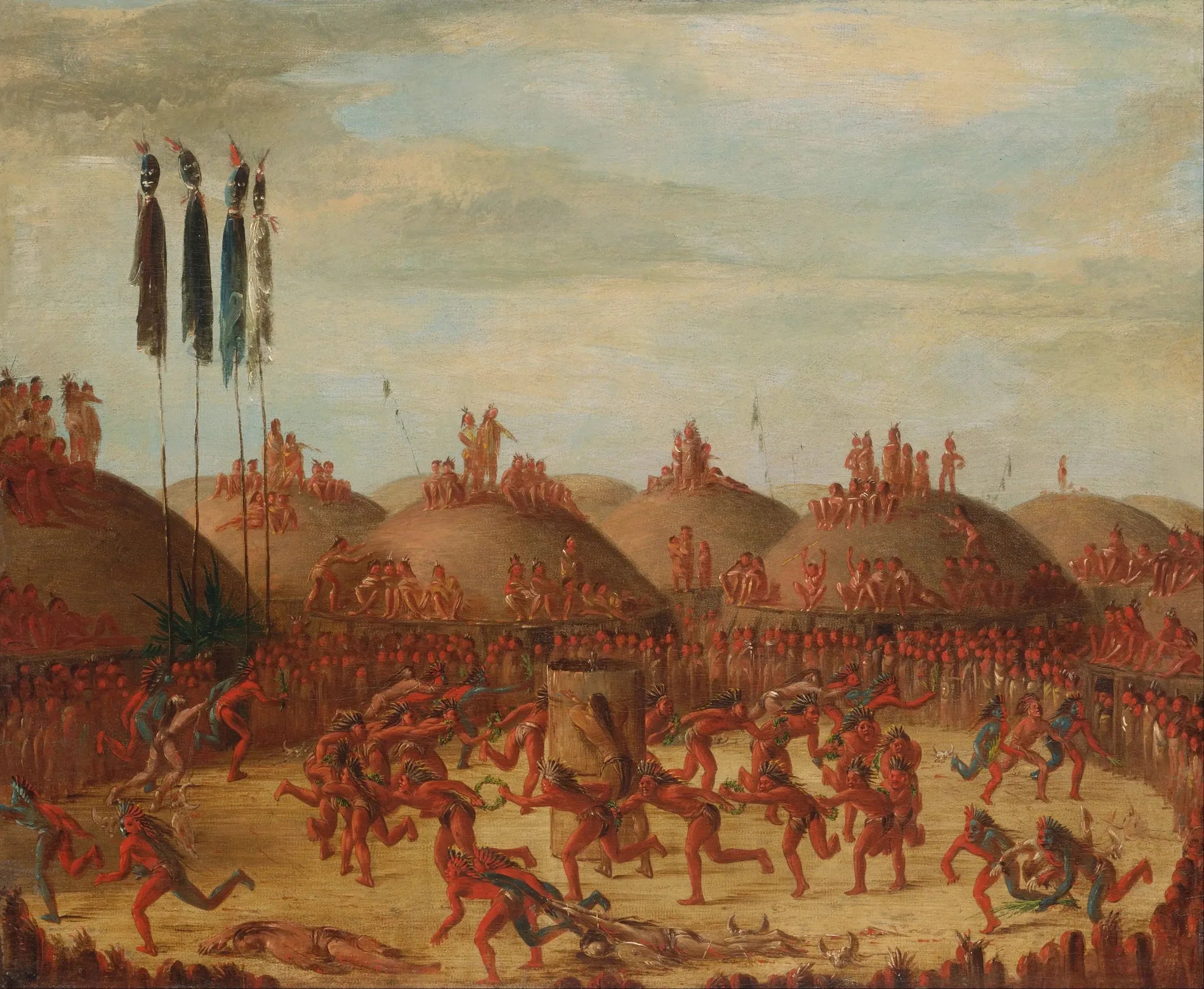 La dernière course, cérémonie du Mandan O-kee-pa - George Catlin image 1 reproduction d’œuvre d’art à l’huile