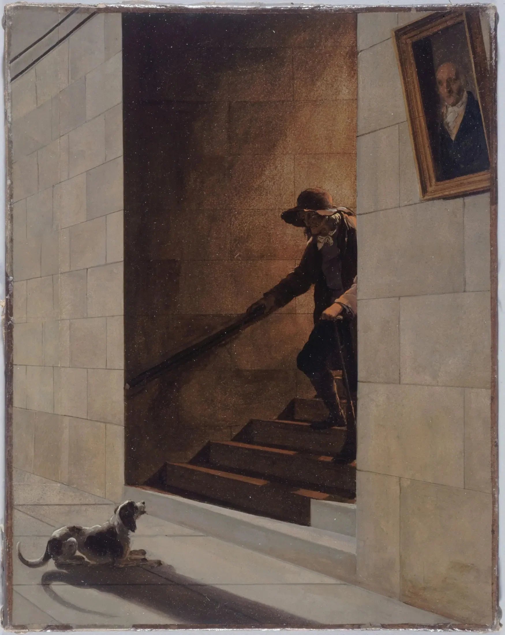 La Descente de l'escalier - Louis-Léopold Boilly image 1 reproduction de peinture à l’huile