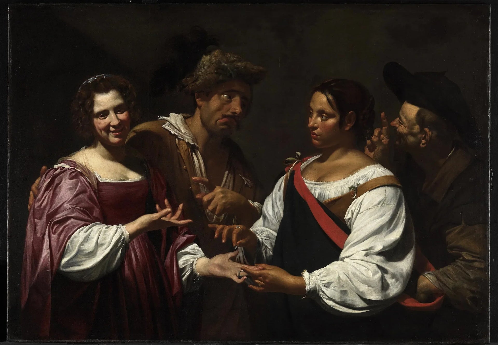 La déseuse de bonne aventure - Simon Vouet image 1 reproduction artisanale de tableau