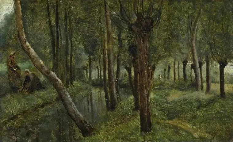 La Digue - Jean-Baptiste Camille Corot image 1 tableau peint à l’huile sur toile
