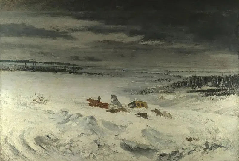 La diligence dans la neige - Gustave Courbet image 1 copie de tableau peinte à la main