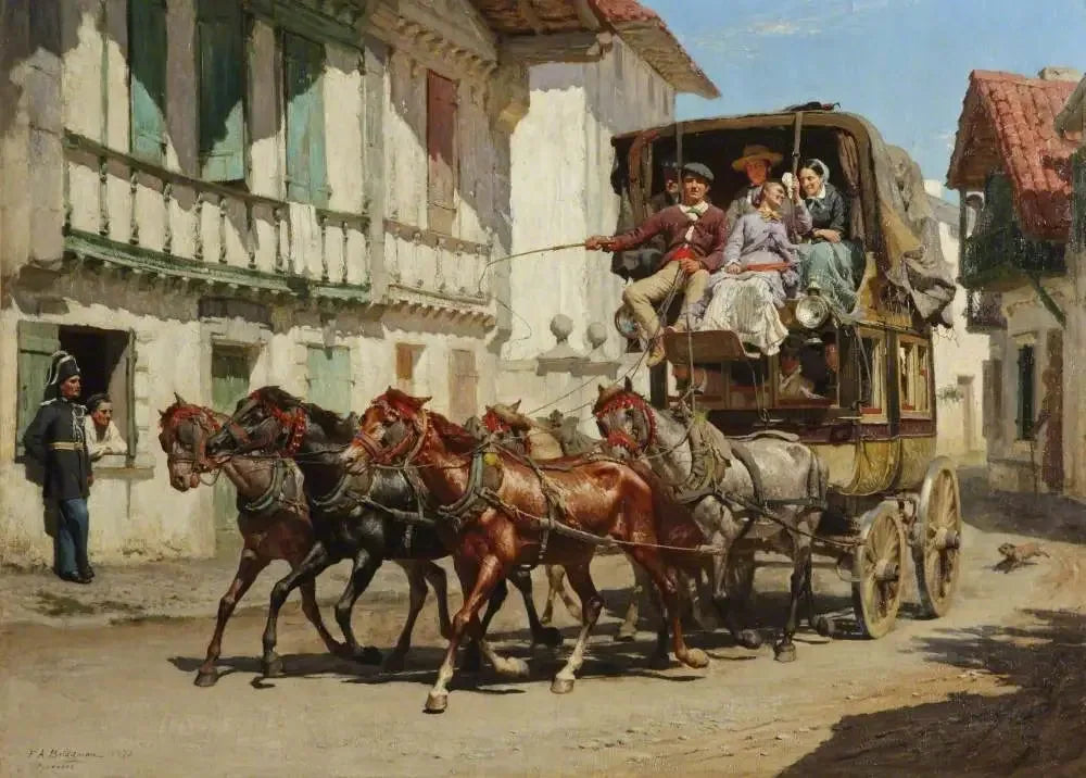 La diligence - Frederick Arthur Bridgman image 1 copie de tableau peinte à la main