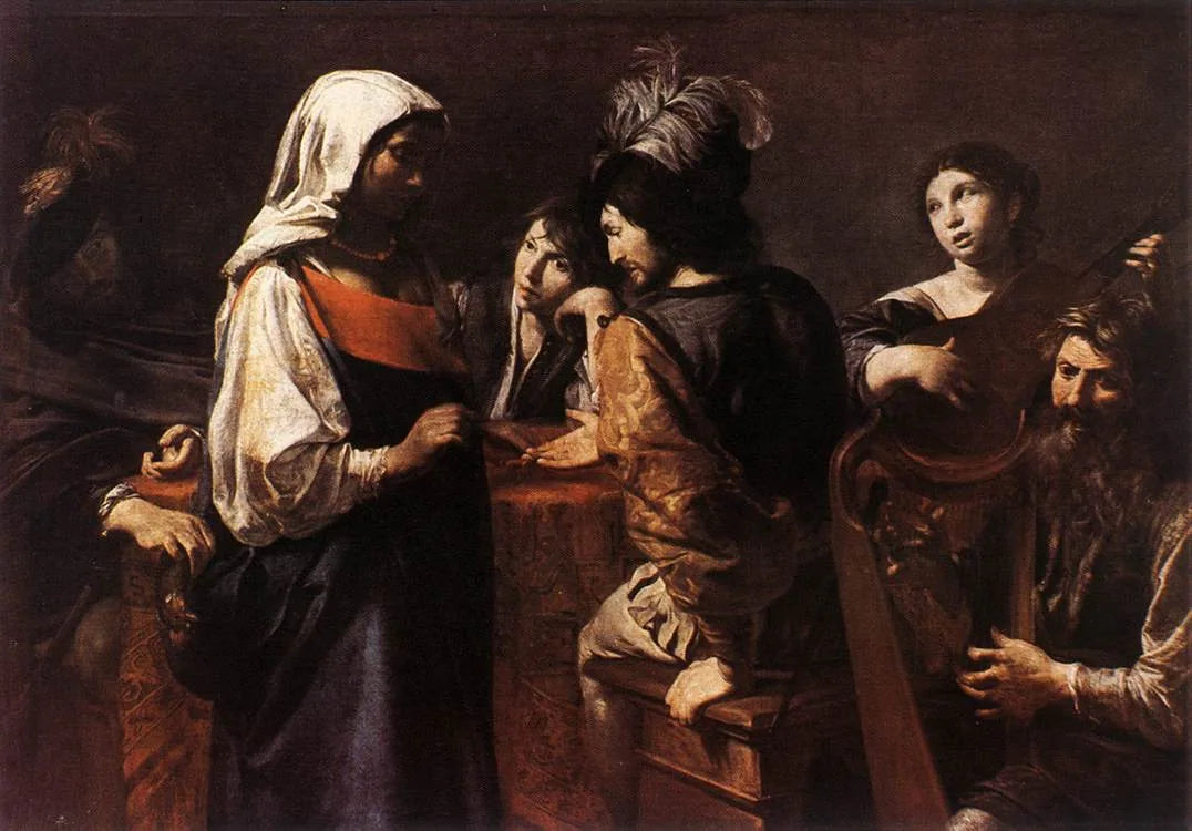 La Diseuse de bonne aventure - Valentin de Boulogne image 1 copie peinte à la main à l’huile