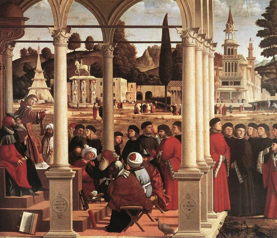 La dispute de saint Etienne - Vittore Carpaccio image 1 reproduction de peinture à l’huile