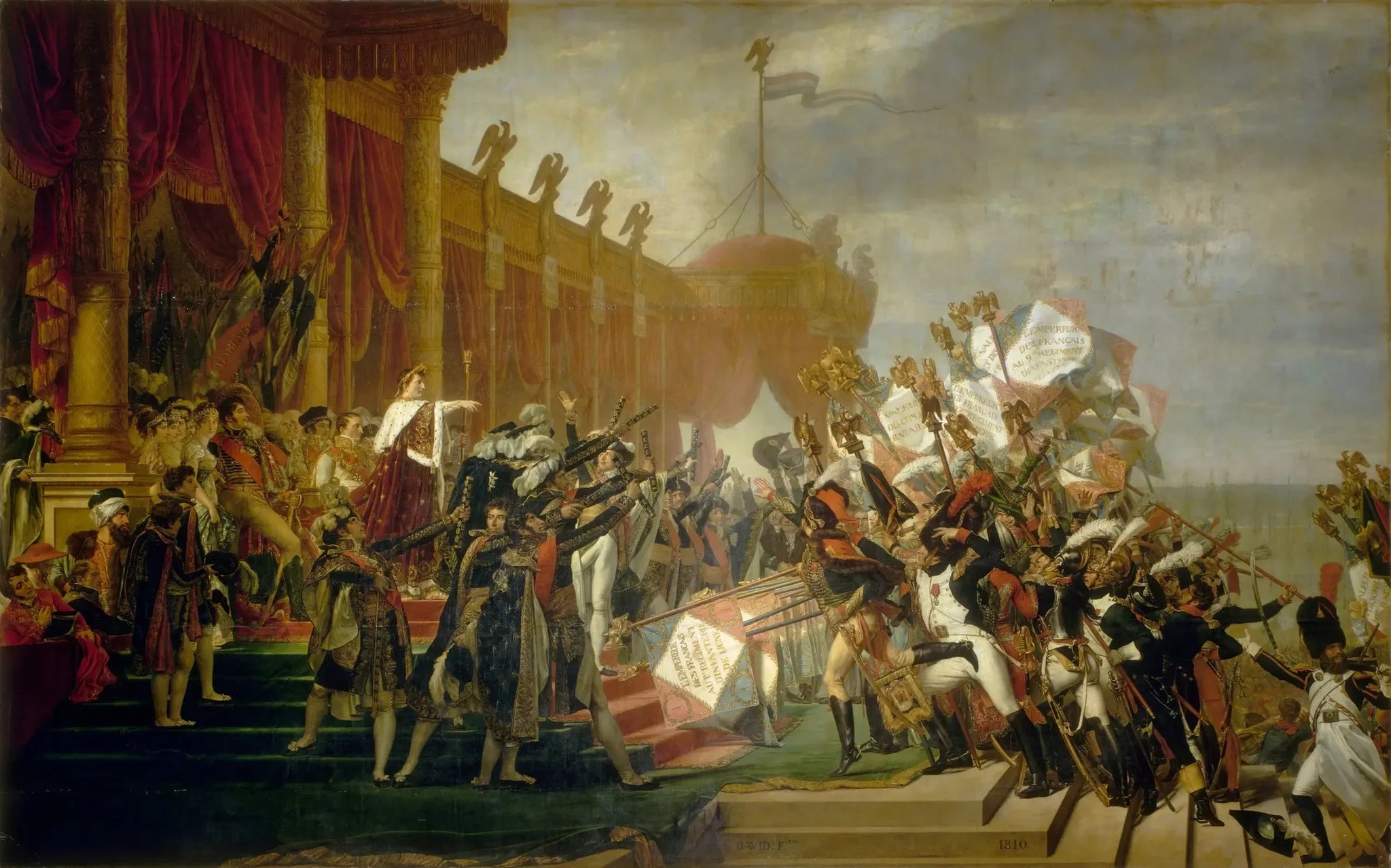 La Distribution des aigles - Jacques-Louis David image 1 copie peinte à la main à l’huile