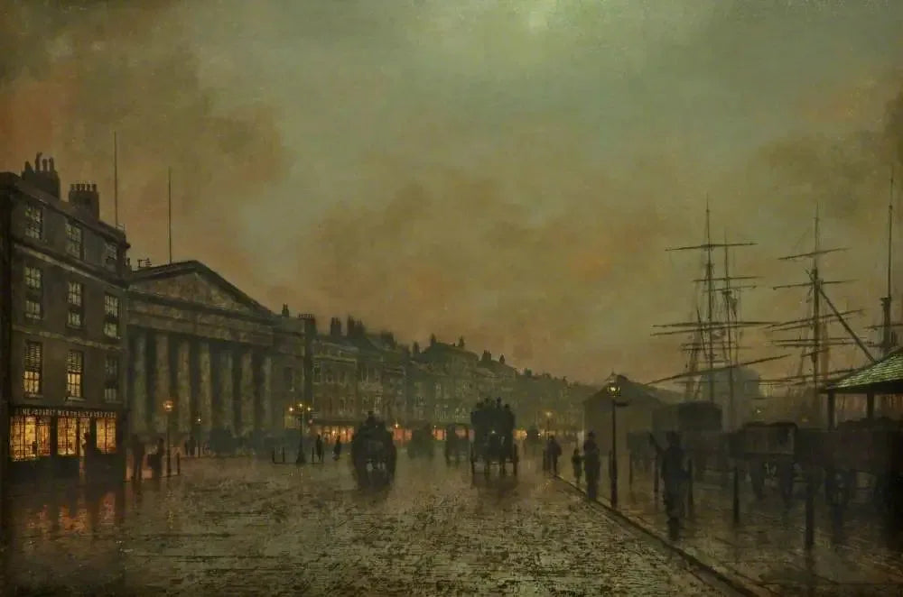 La douane de Liverpool, vue vers le sud - John Atkinson Grimshaw image 1 copie de tableau peinte à la main