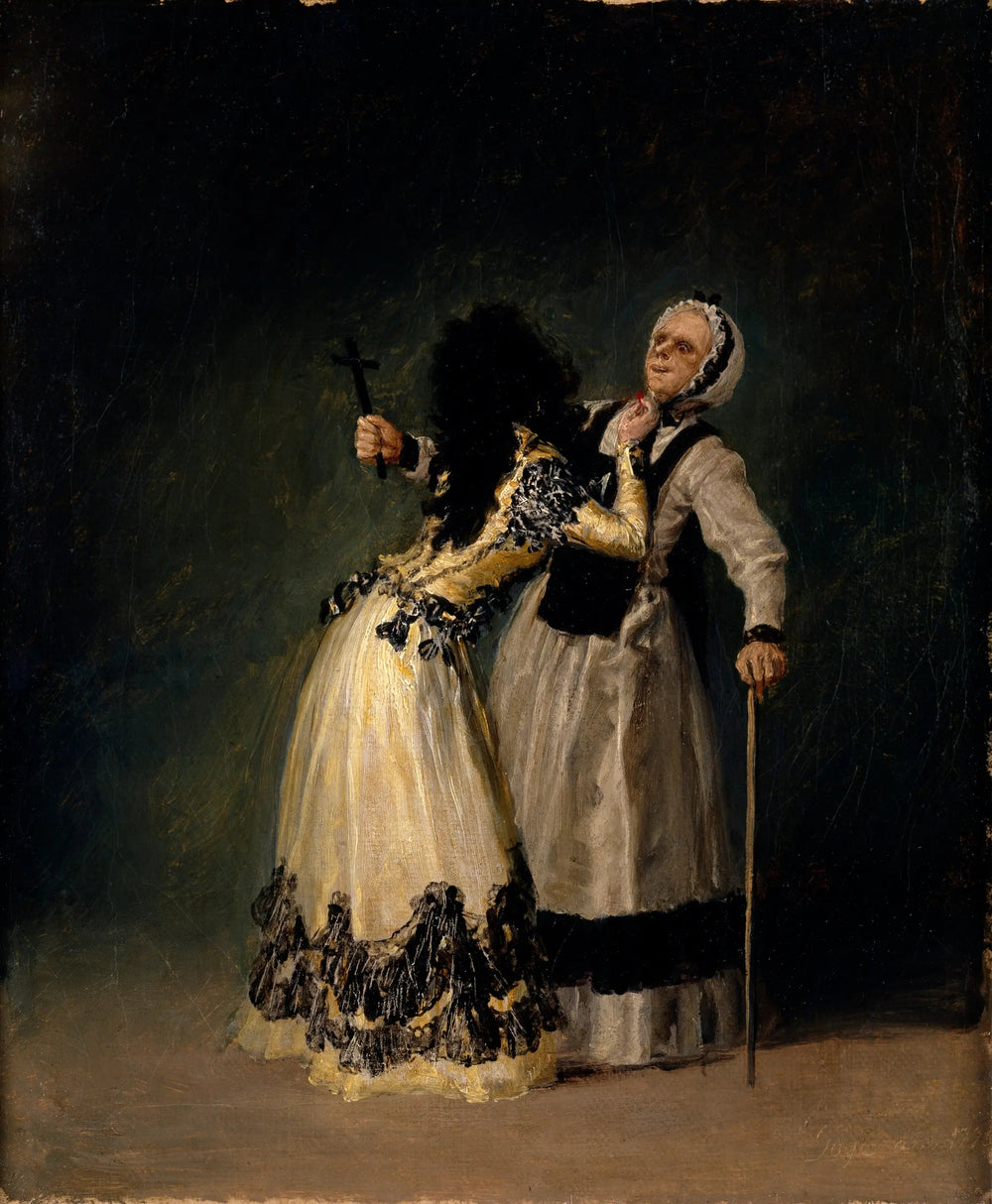 La duchesse d'Alba et la bigote - Francisco de Goya image 1 reproduction artisanale de tableau