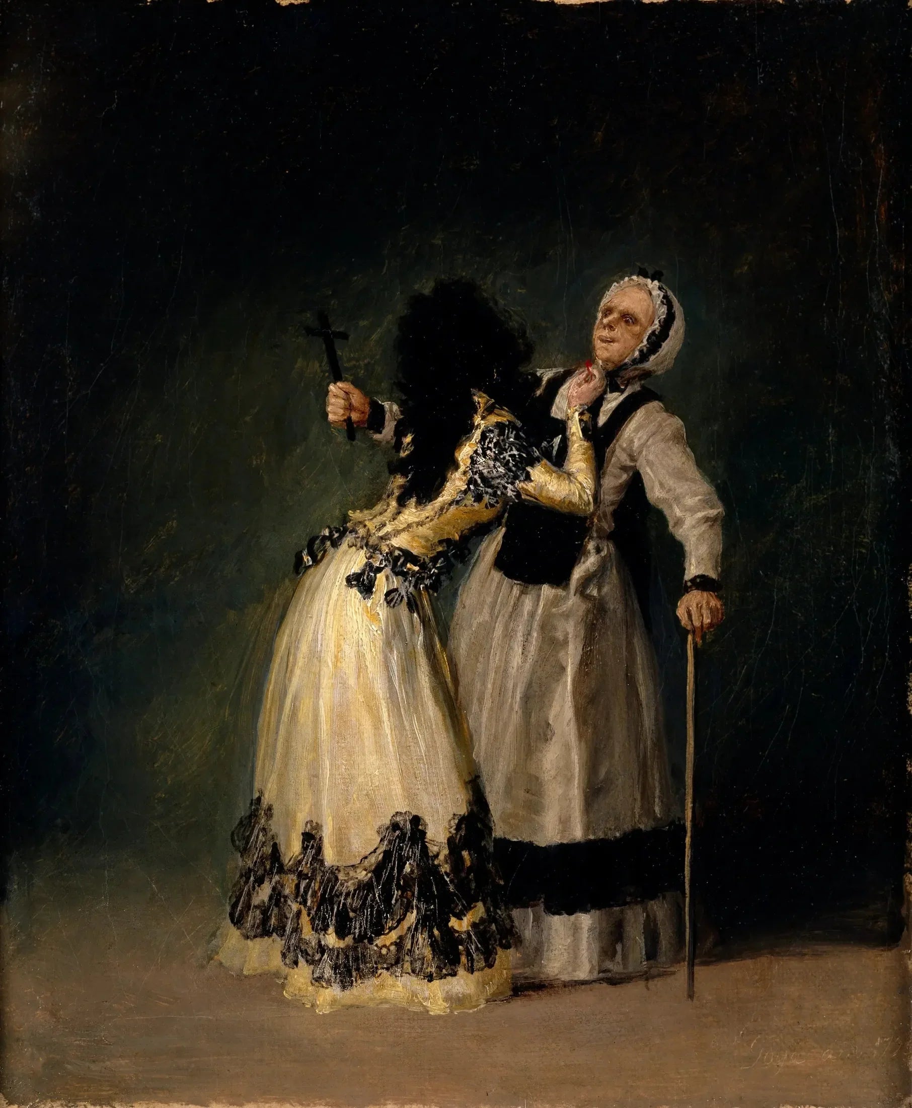 La duchesse d'Alba et la bigote - Francisco de Goya image 1 reproduction artisanale de tableau