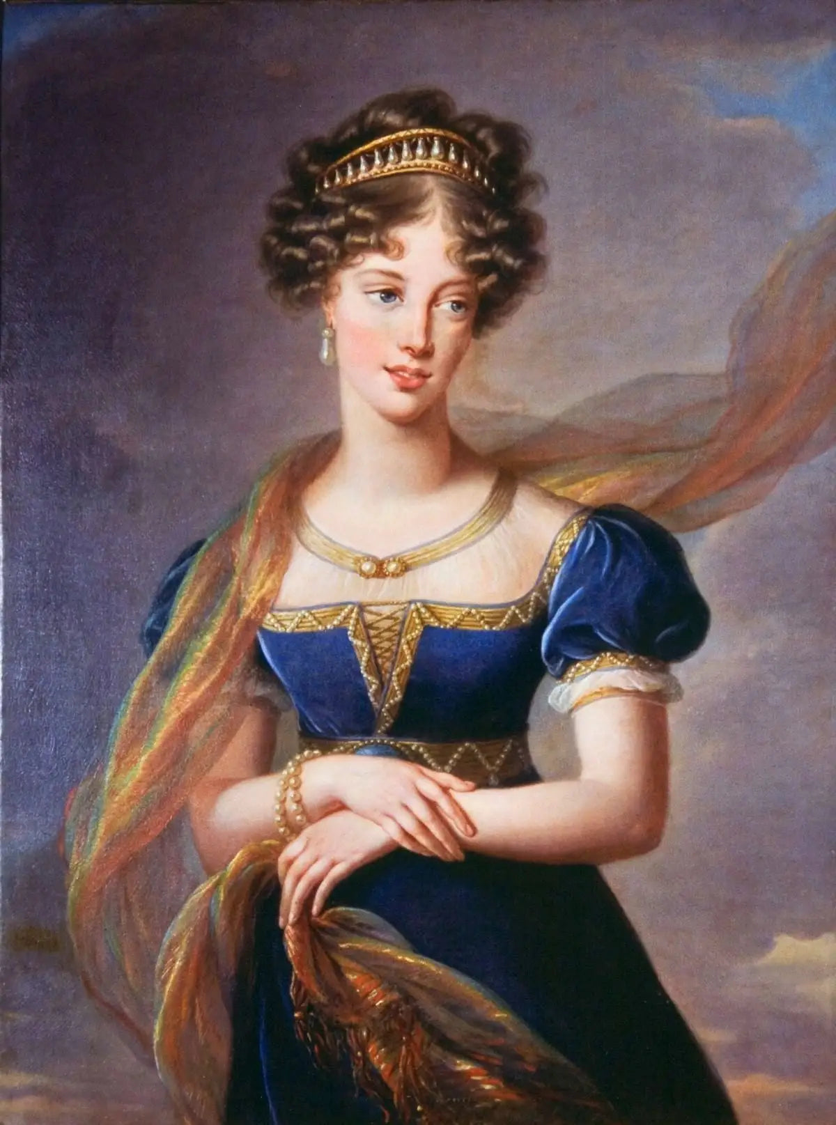 La duchesse de Berry en robe de velours bleu - Élisabeth Vigée Le Brun image 1 copie peinte à la main à l’huile