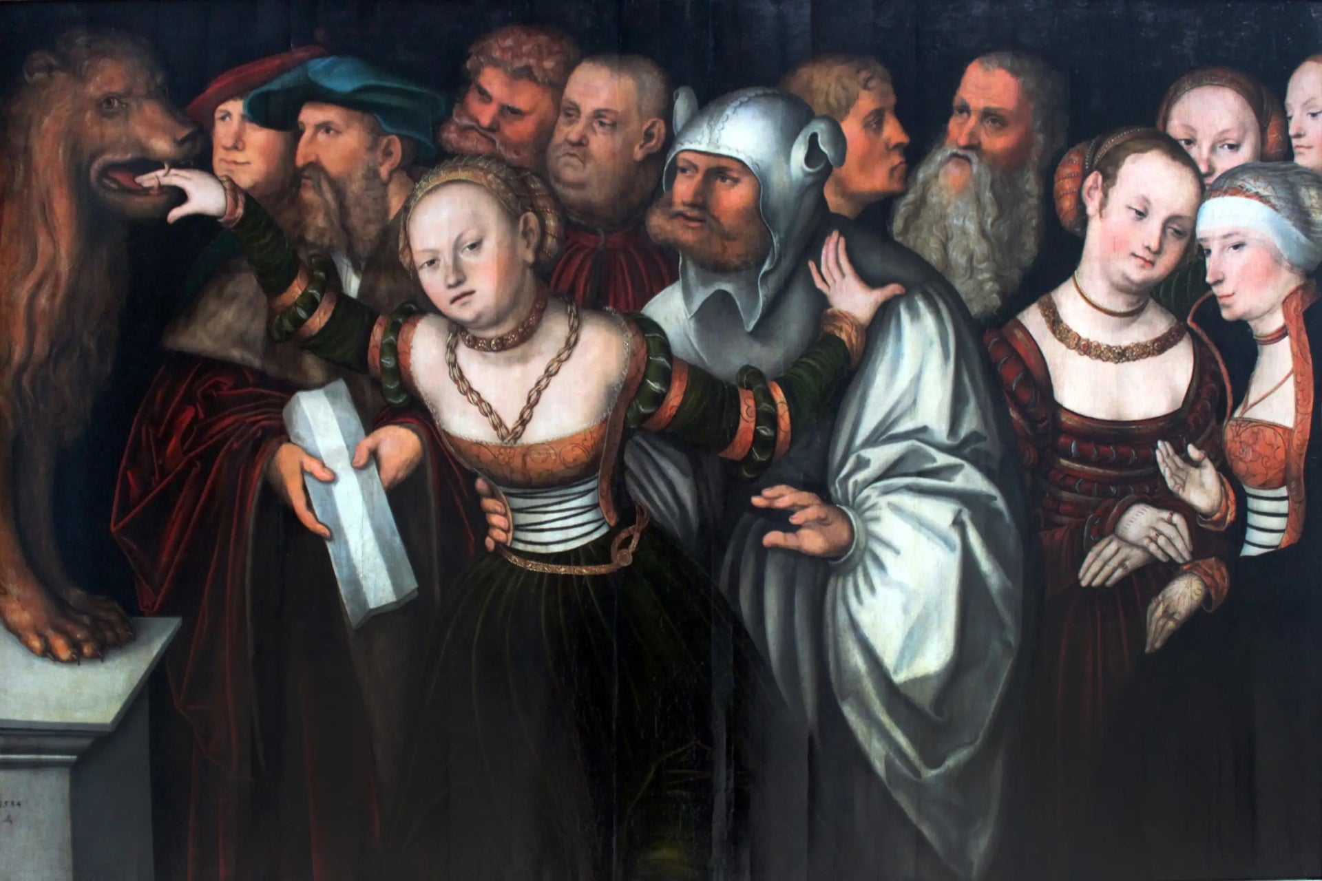 La fable de la bouche de la vérité - Lucas Cranach the Elder image 1 copie de tableau peinte à la main
