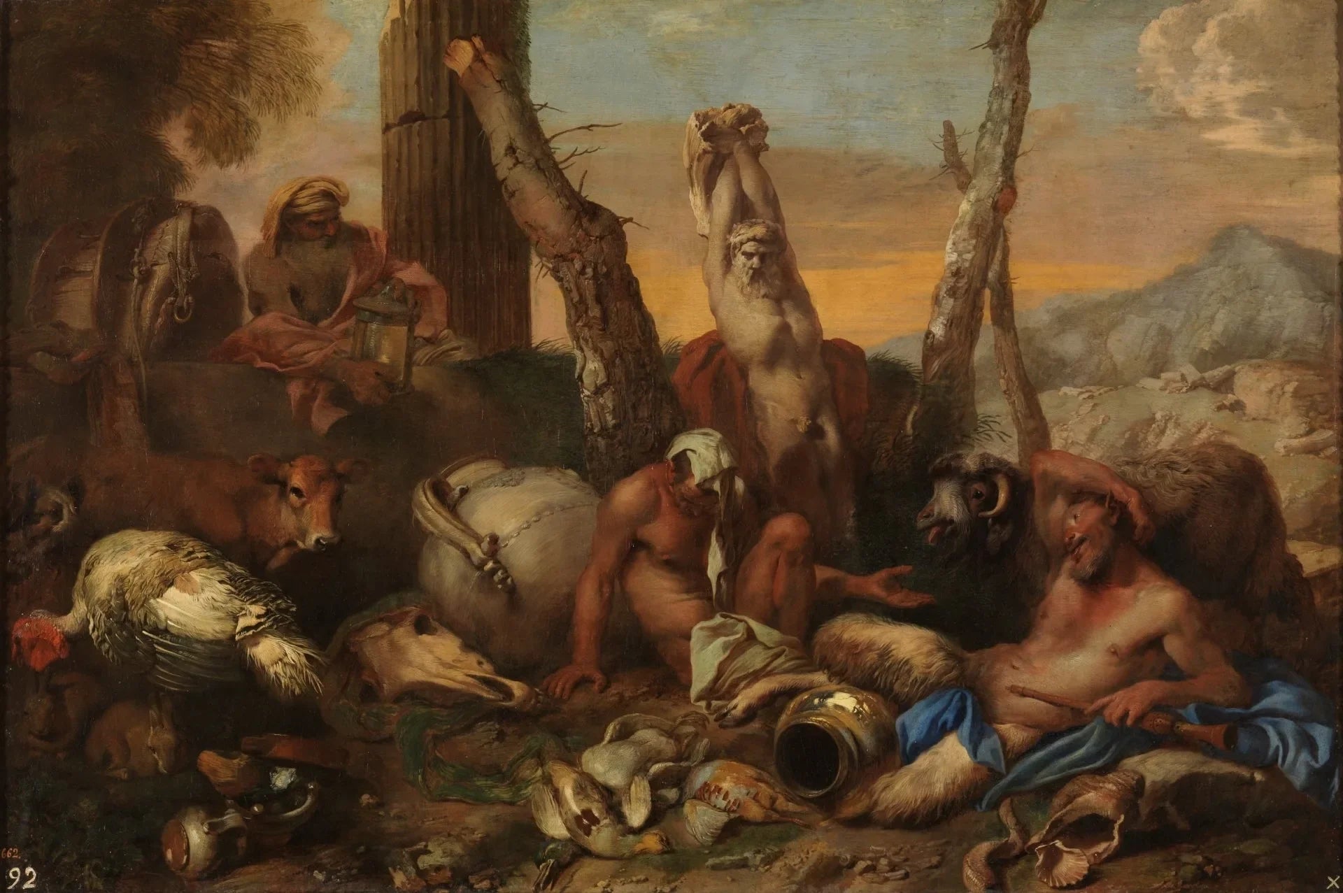 La fable de Diogène - Giovanni Benedetto Castiglione image 1 reproduction d’œuvre d’art à l’huile