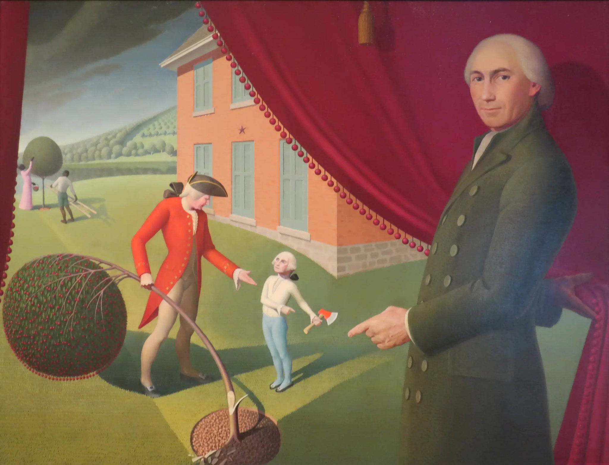 La Fable de Parson Weems - Grant Wood image 1 reproduction d’œuvre d’art à l’huile