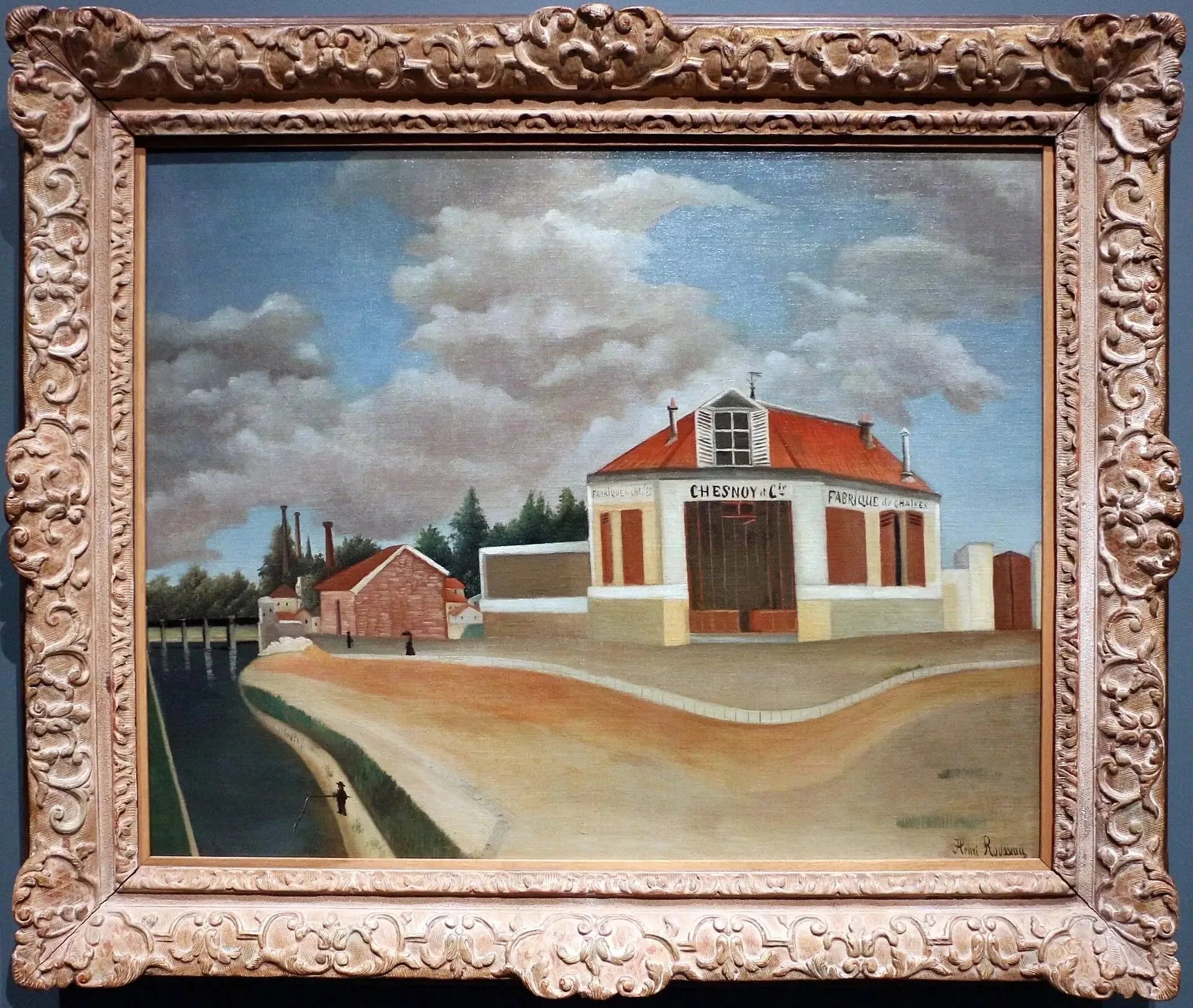 La Fabrique de chaises à Alfortville - Henri Rousseau image 1 copie peinte à la main à l’huile