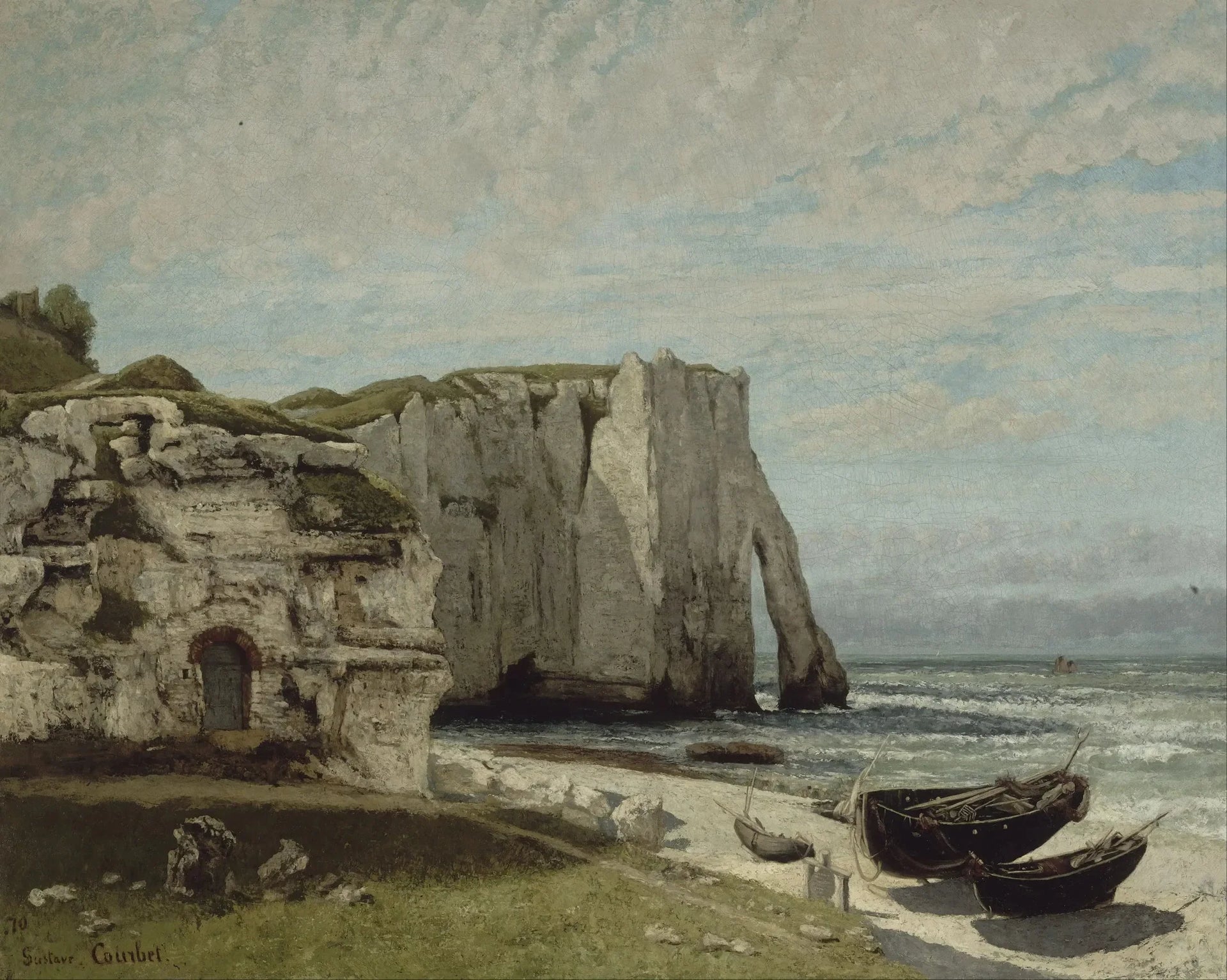 La Falaise d'Étretat après l'orage - Gustave Courbet image 1 copie peinte à la main à l’huile