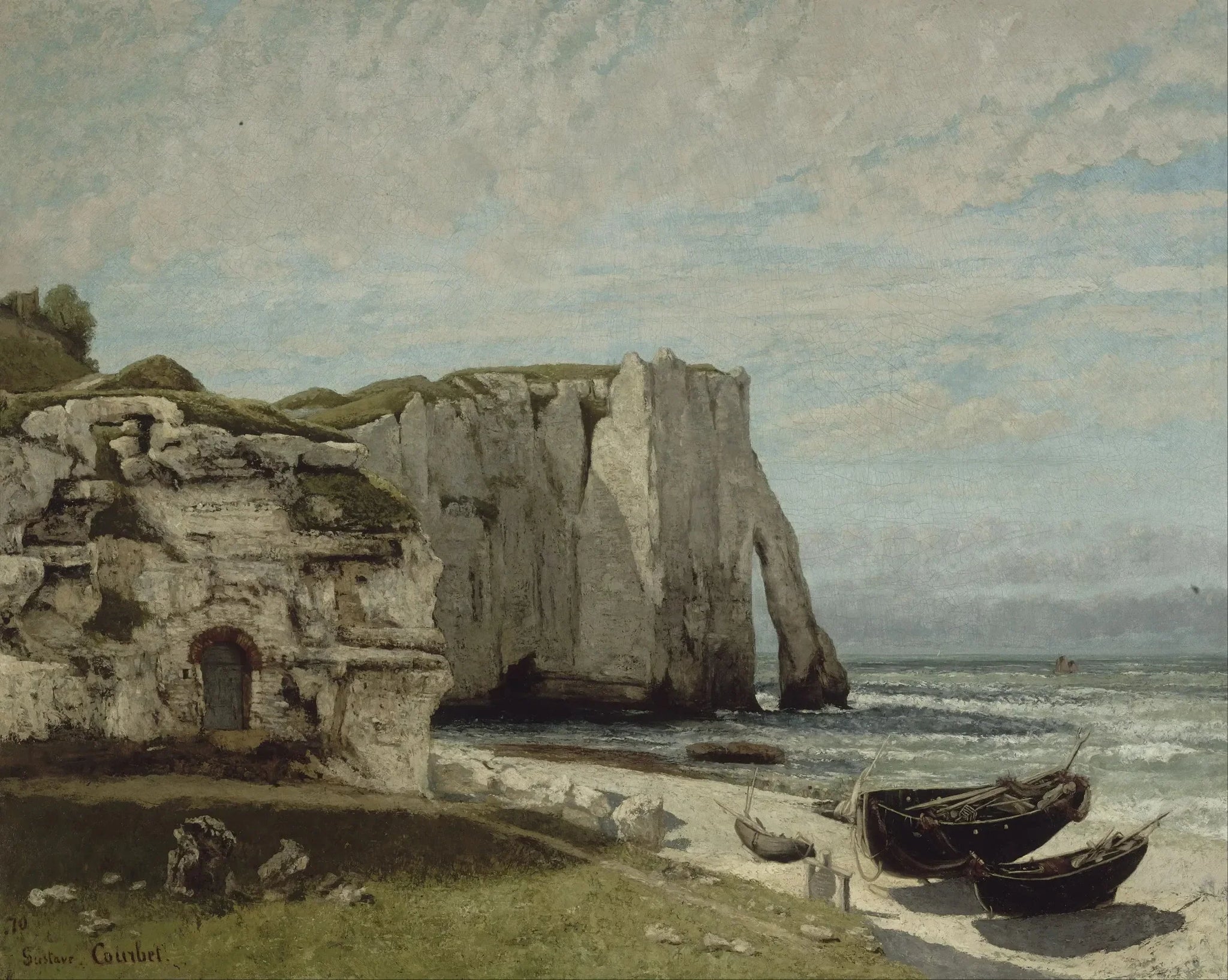 La Falaise d'Étretat après l'orage - Gustave Courbet image 1 copie peinte à la main à l’huile