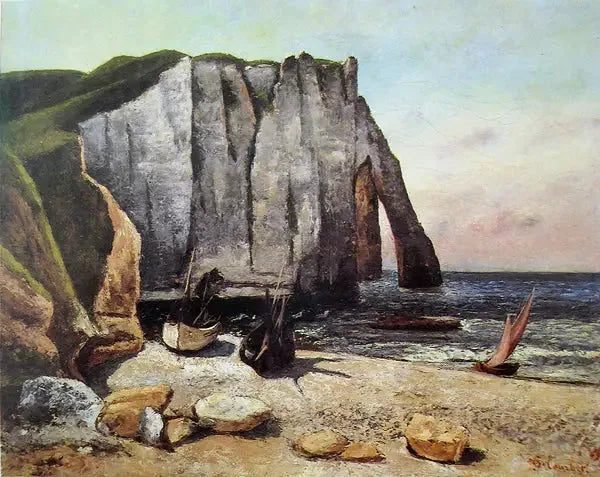 La Falaise d'Étretat - Gustave Courbet image 1 copie peinte à la main à l’huile