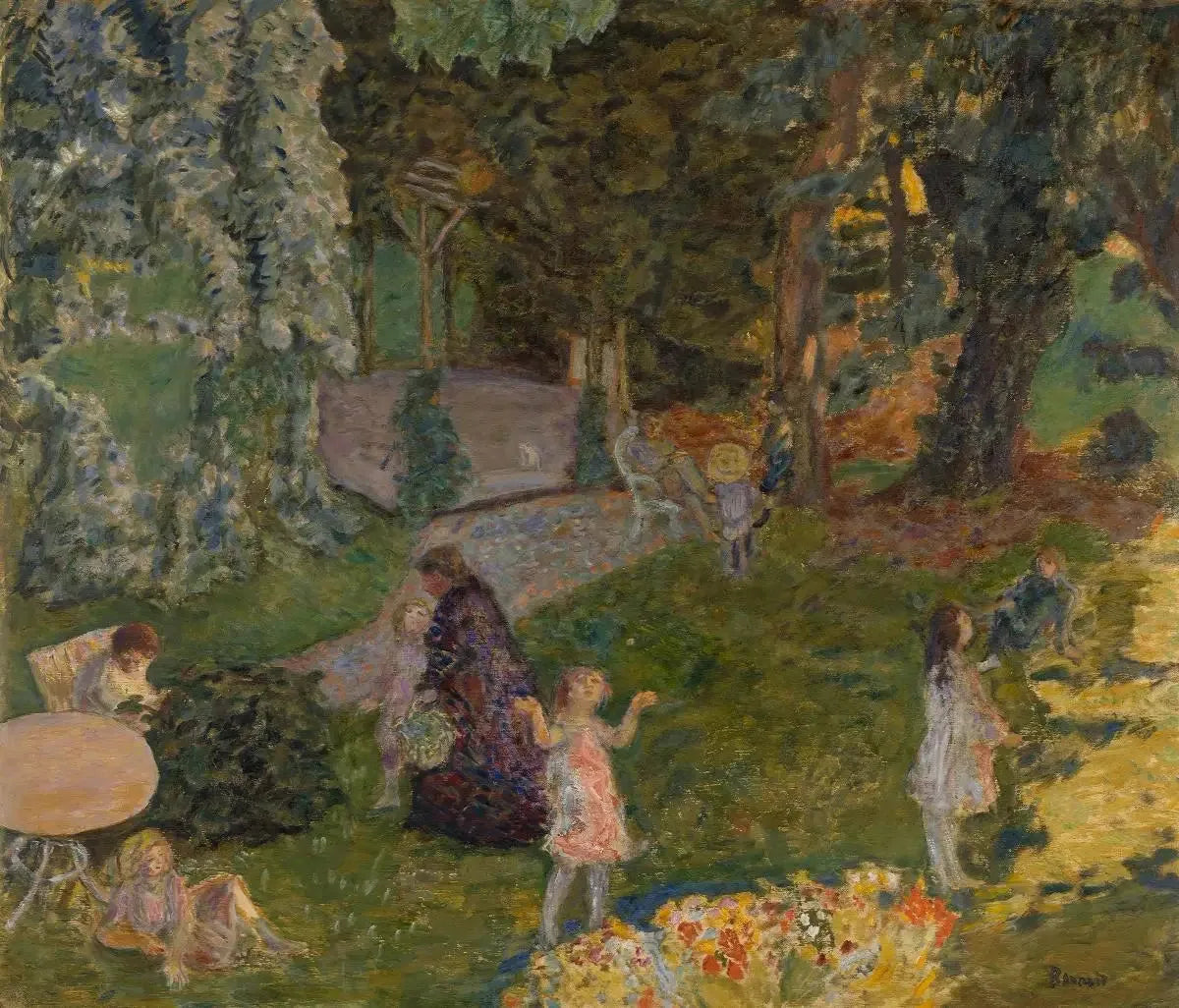 La Famille au jardin. Grand Lemps - Pierre Bonnard image 1 copie peinte à la main à l’huile