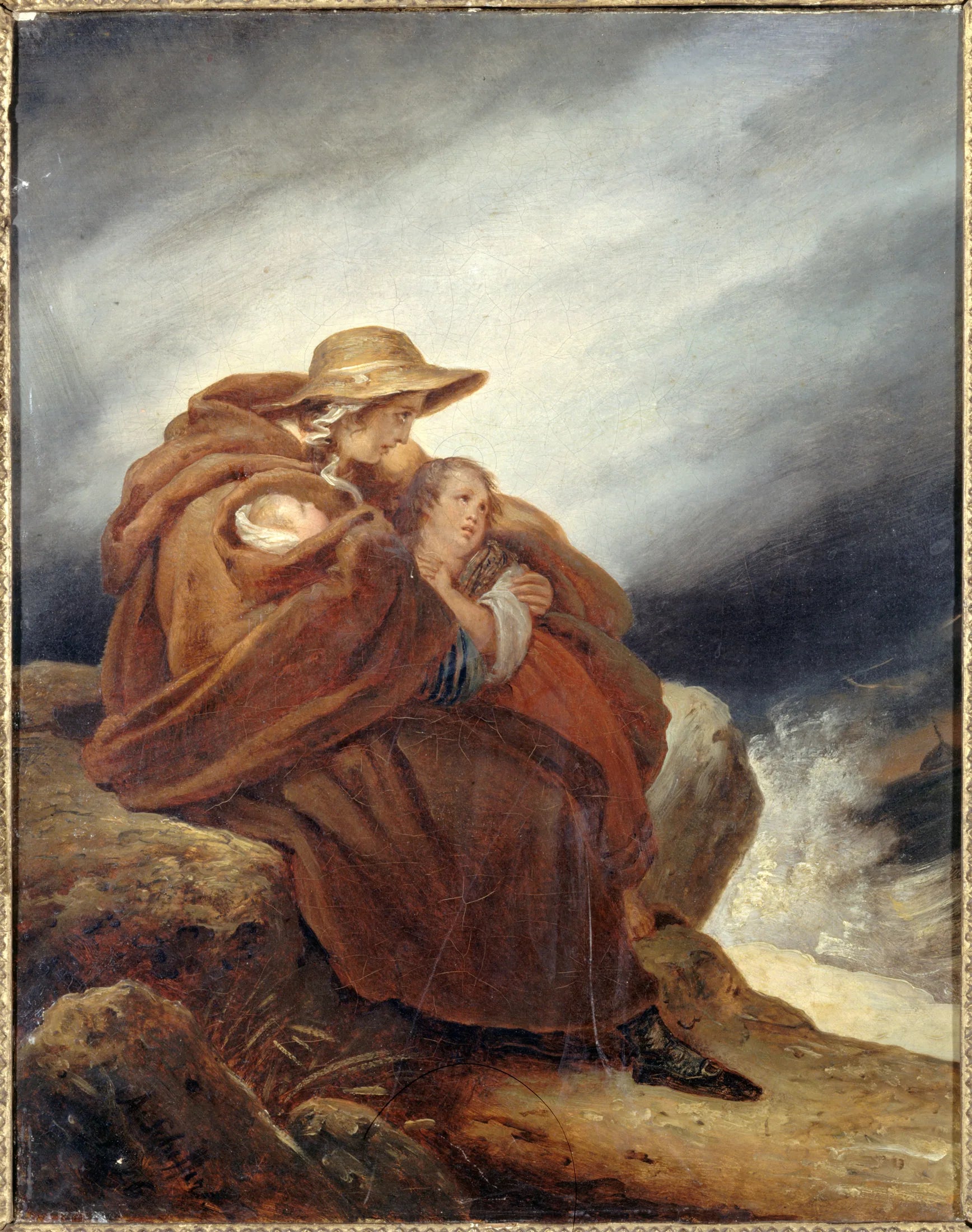La famille du marin - Ary Scheffer image 1 tableau peint à l’huile sur toile