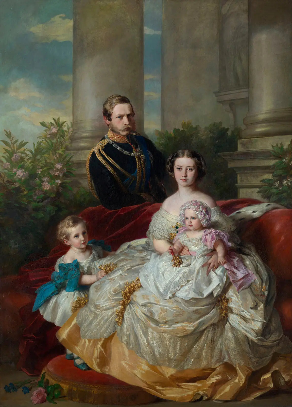 La famille du prince héritier et de la princesse héritière Frédéric-Guillaume de Prusse - Franz Xaver Winterhalter image 1 reproduction artisanale de tableau