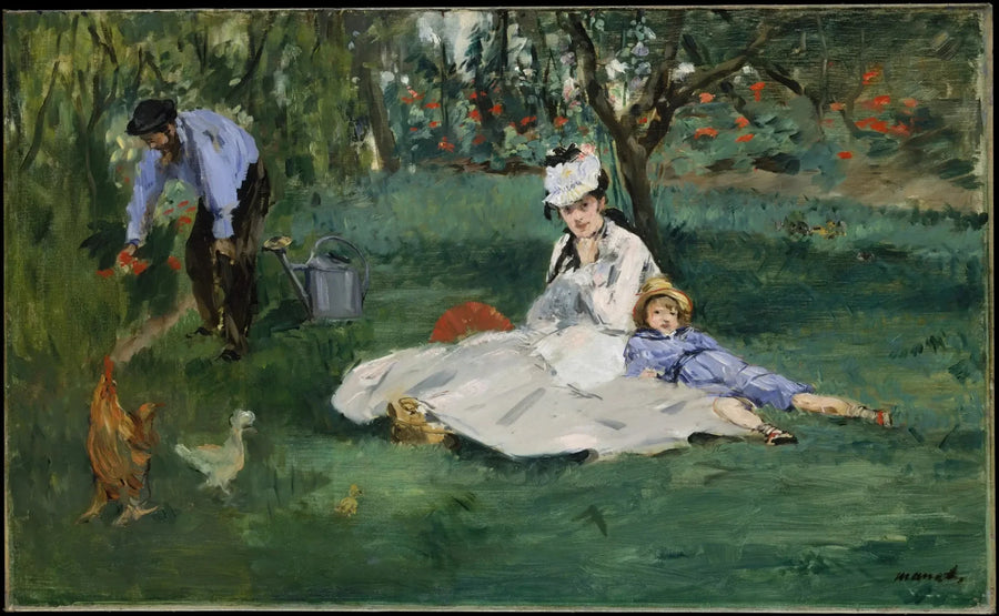 La famille Monet dans leur jardin à Argenteuil - Édouard Manet