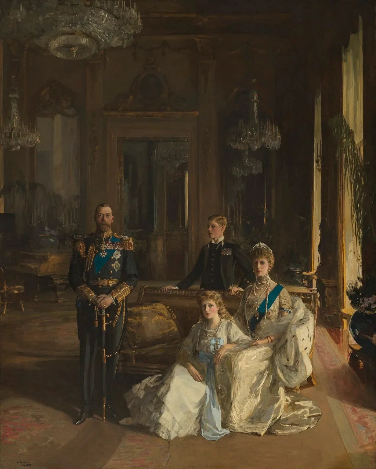 La famille royale au palais de Buckingham, 1913 - John Lavery image 1 reproduction artisanale de tableau
