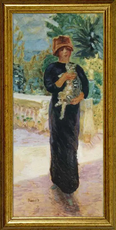 La femme à la chatte - Pierre Bonnard image 1 reproduction d’œuvre d’art à l’huile