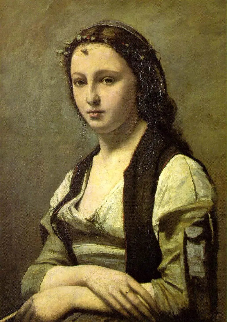 La Femme à la perle - Jean-Baptiste Camille Corot image 1 copie peinte à la main à l’huile
