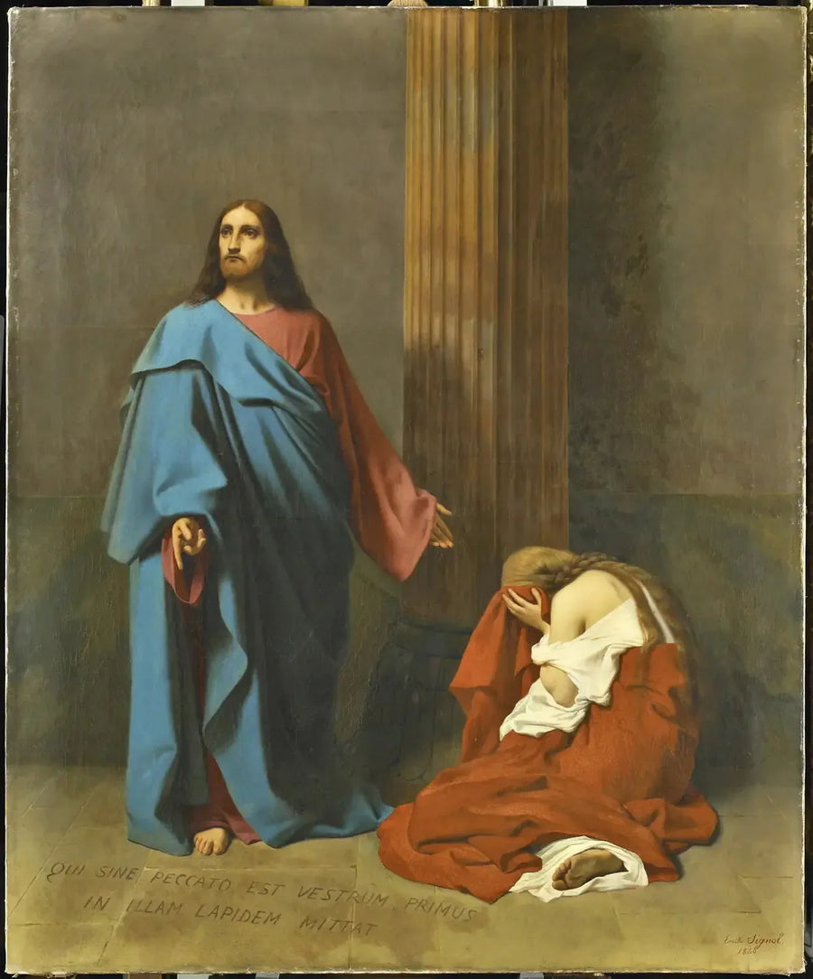 La Femme adultère - Émile Signol image 1 reproduction de peinture à l’huile