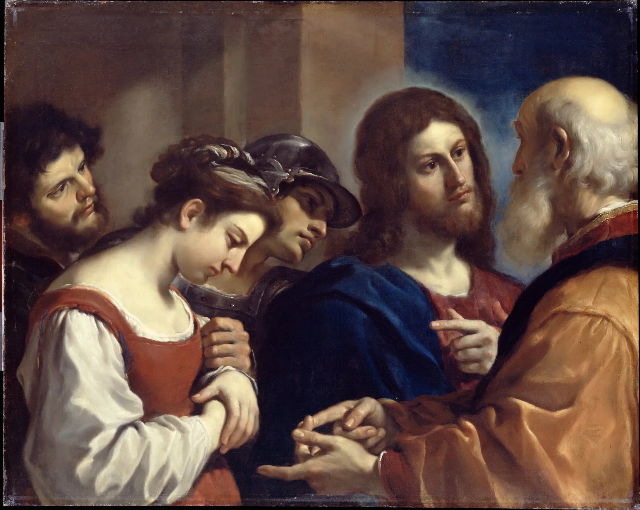 La femme adultère - Guercino image 1 reproduction artisanale de tableau