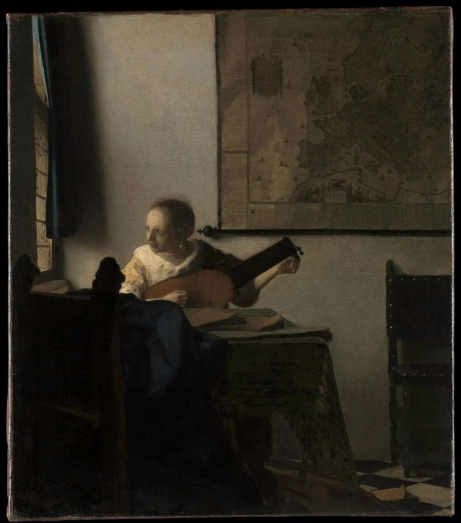 La Femme au luth - Johannes Vermeer image 1 reproduction de peinture à l’huile