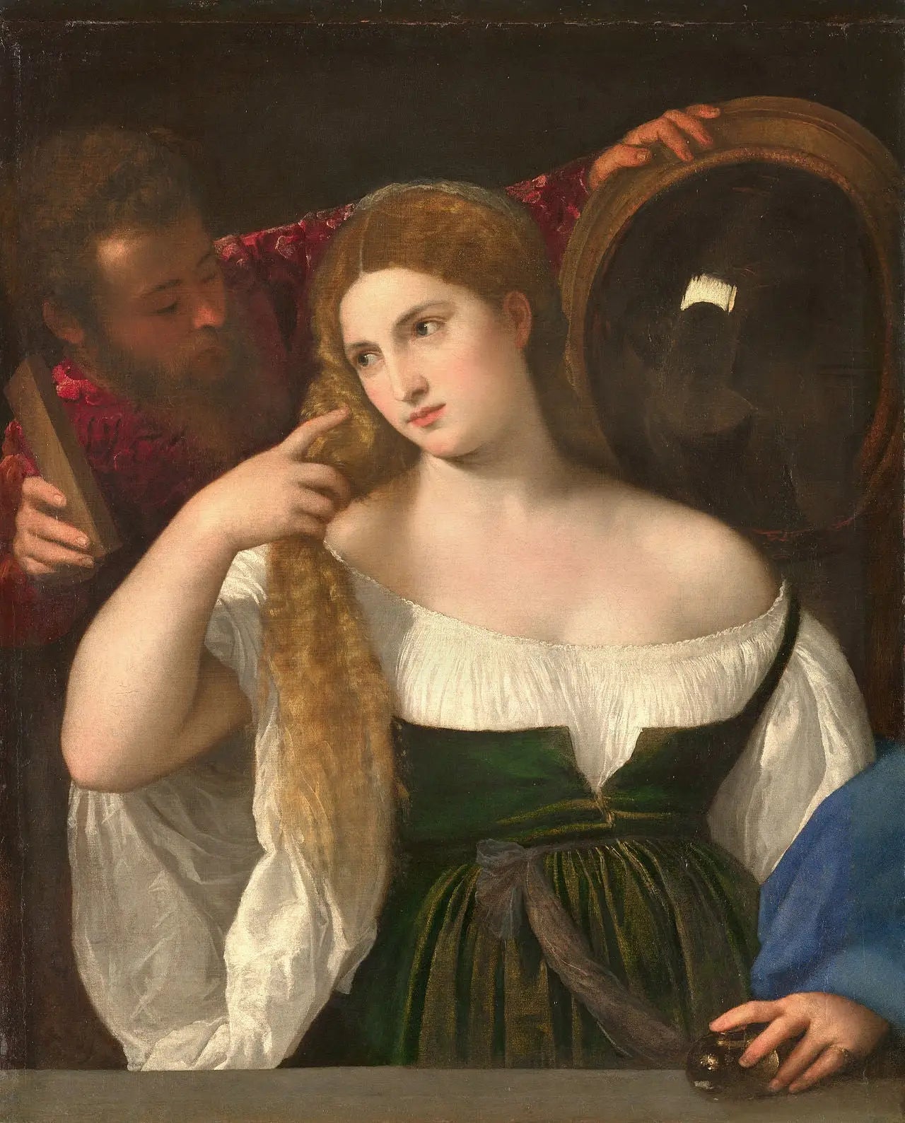 La Femme au miroir - Titian image 1 copie de tableau peinte à la main