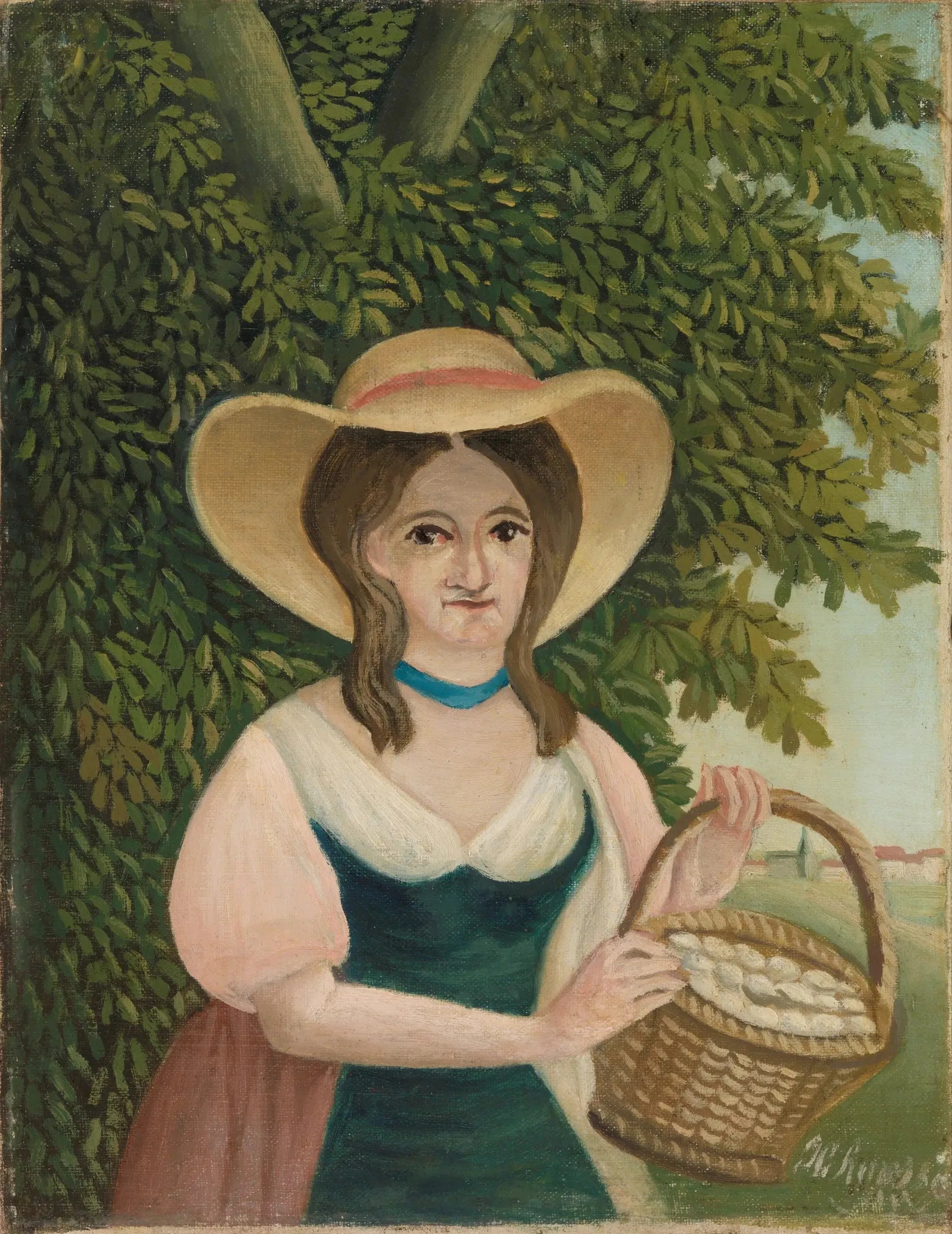 La Femme au panier d'œufs - Henri Rousseau image 1 copie de tableau peinte à la main