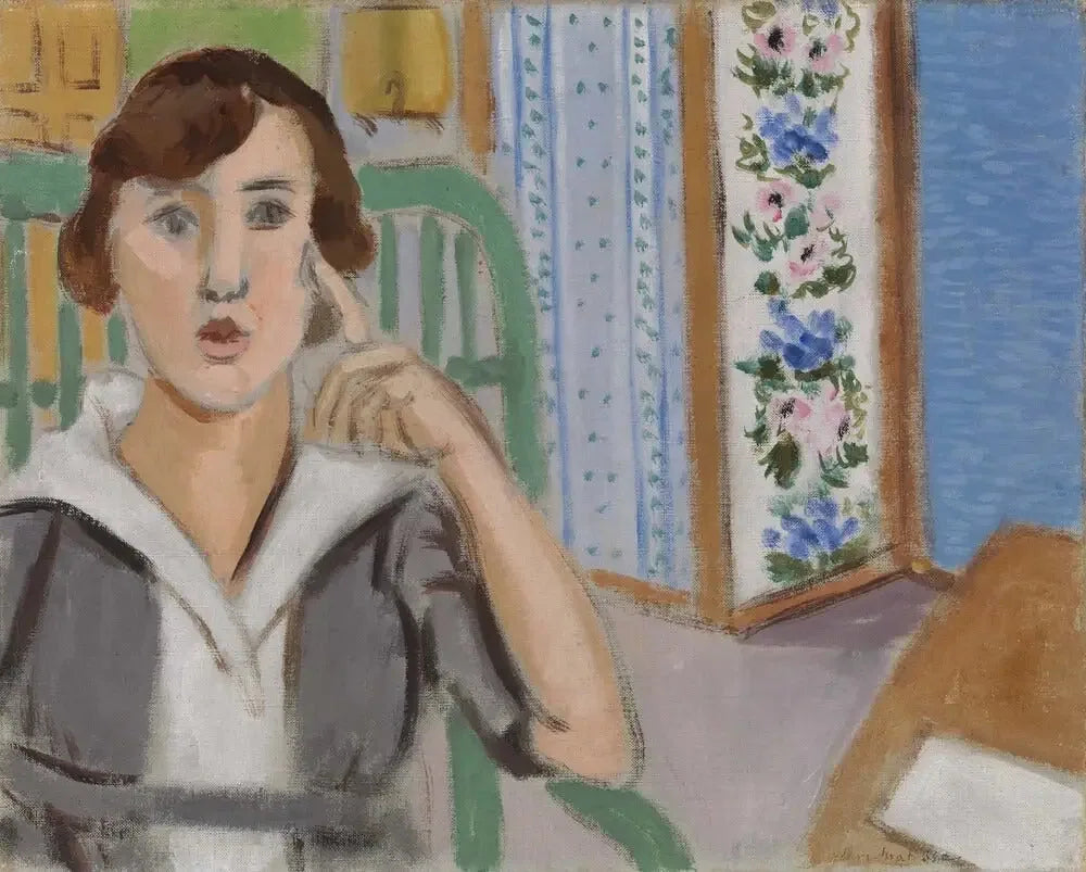 La Femme au paravent - Henri Matisse image 1 reproduction de peinture à l’huile