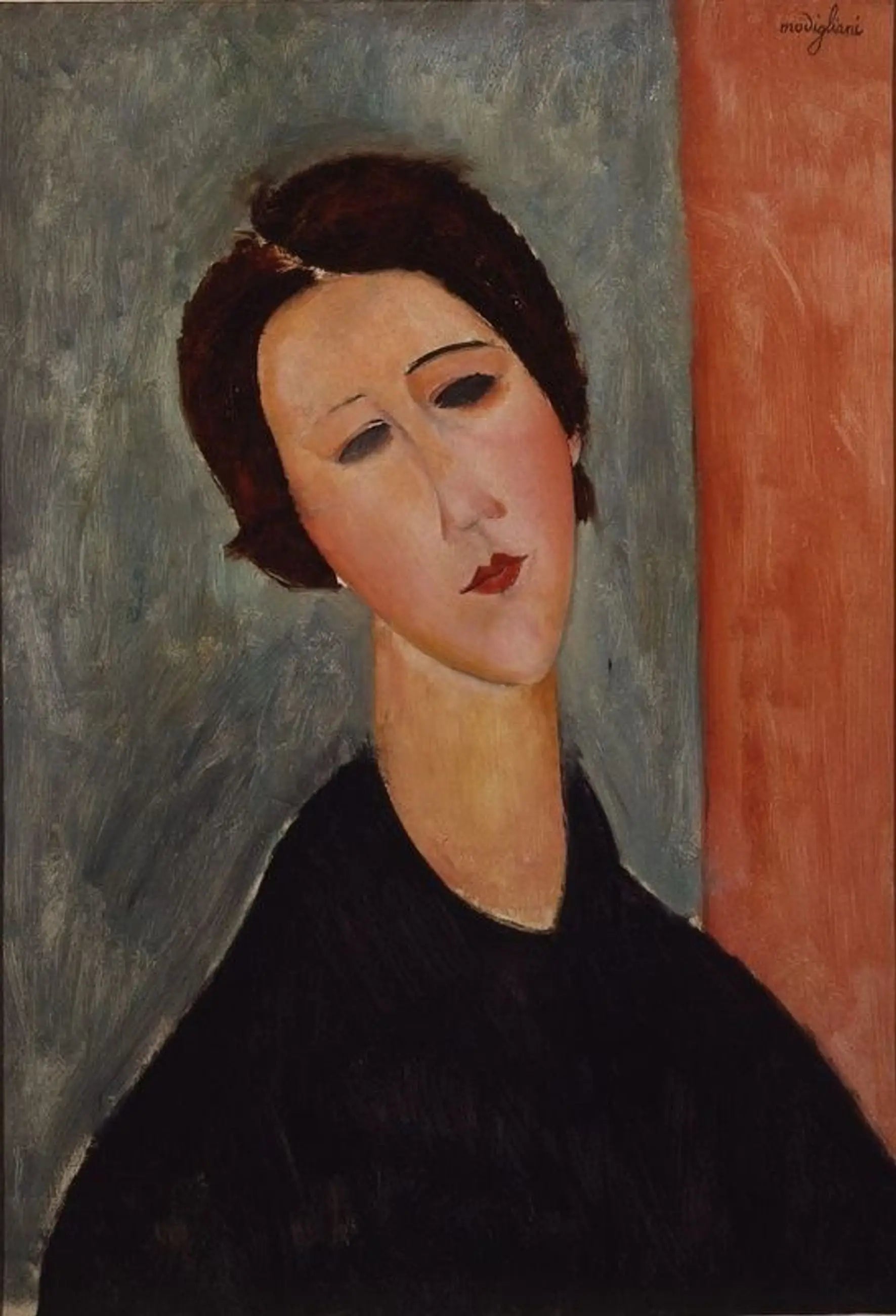 La Femme brune - Amedeo Modigliani image 1 copie peinte à la main à l’huile