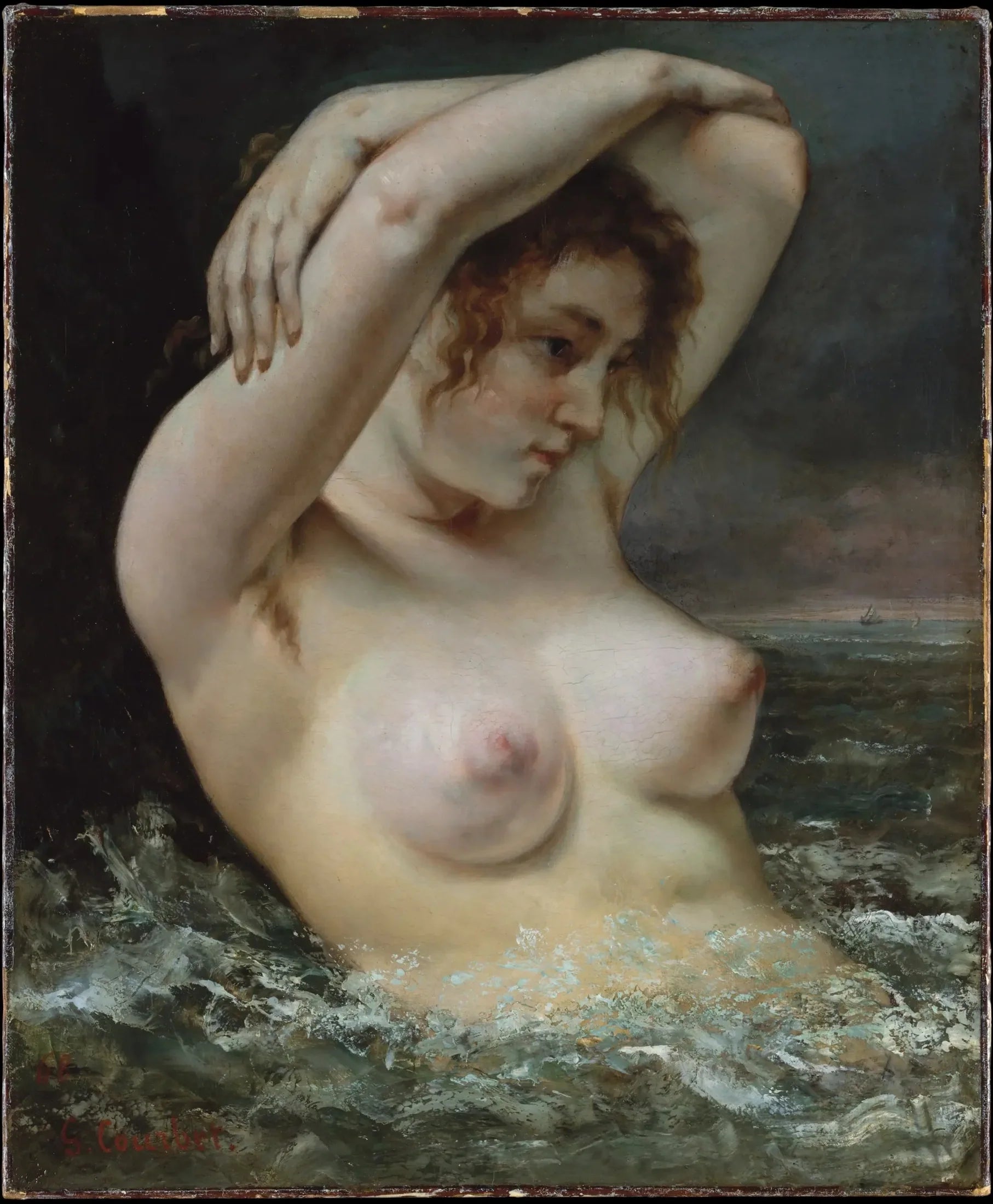 La Femme dans les vagues - Gustave Courbet image 1 reproduction de peinture à l’huile