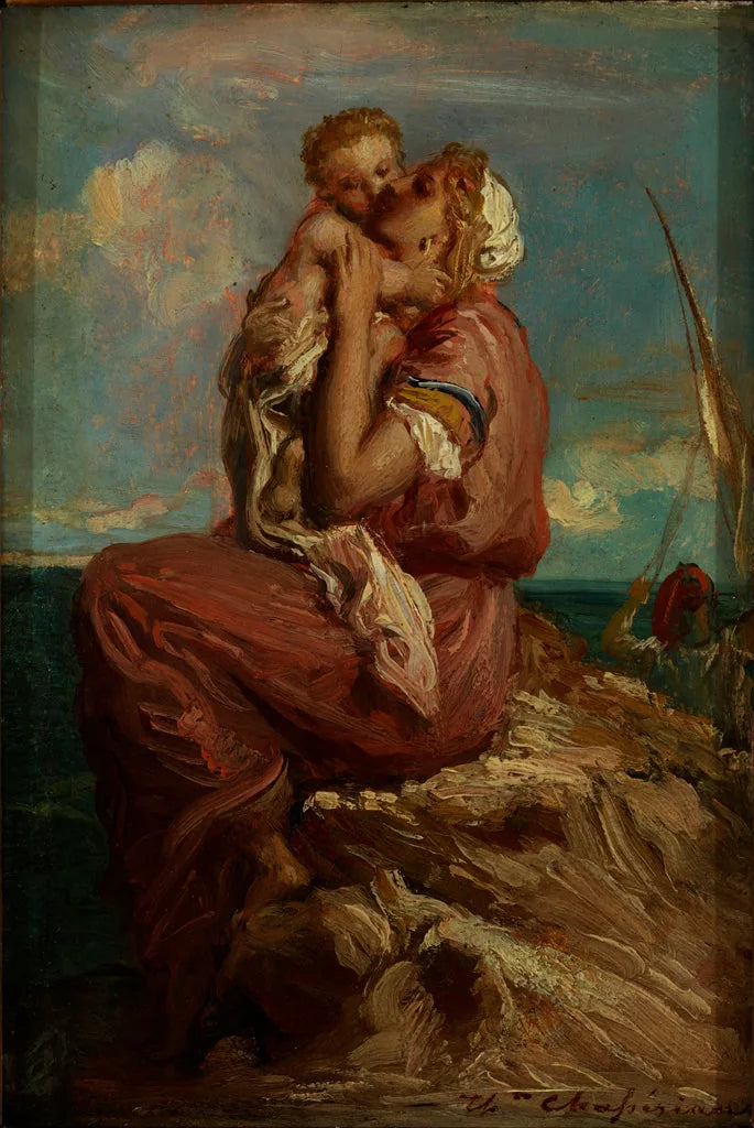 La femme du pêcheur de Mola di Gaeta embrassant son enfant - Théodore Chassériau