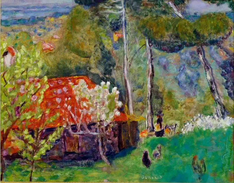 La ferme au toit rouge - Pierre Bonnard image 1 reproduction de peinture à l’huile