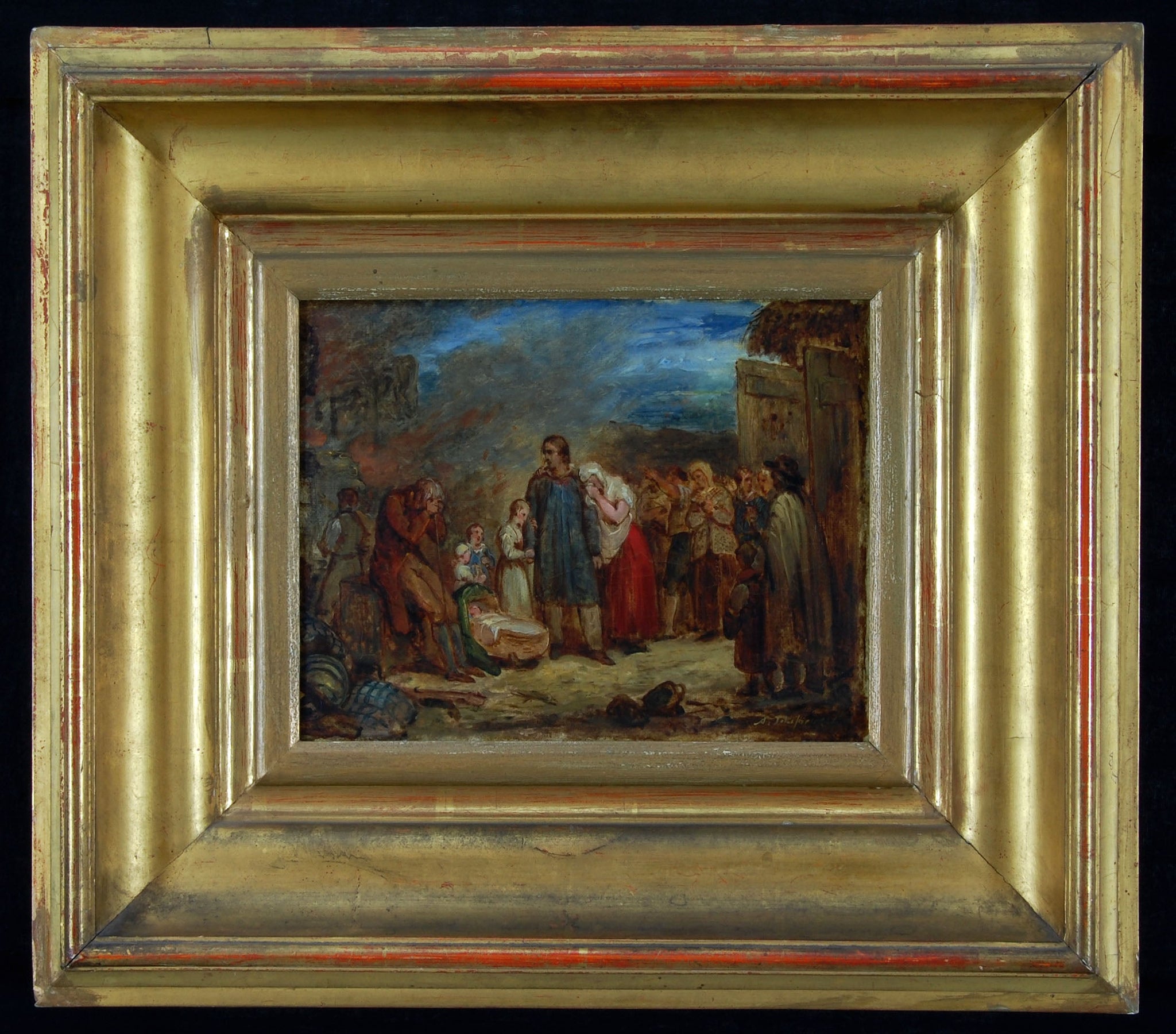 La ferme brûlée - Ary Scheffer image 1 copie peinte à la main à l’huile