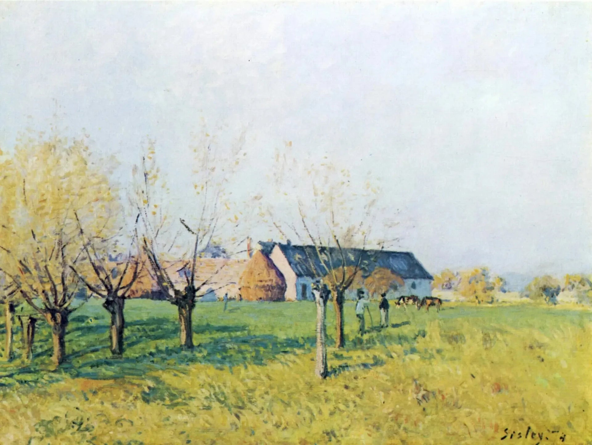 La Ferme du Trou d'Enfer, matinée d'automne - Alfred Sisley image 1 copie de tableau peinte à la main