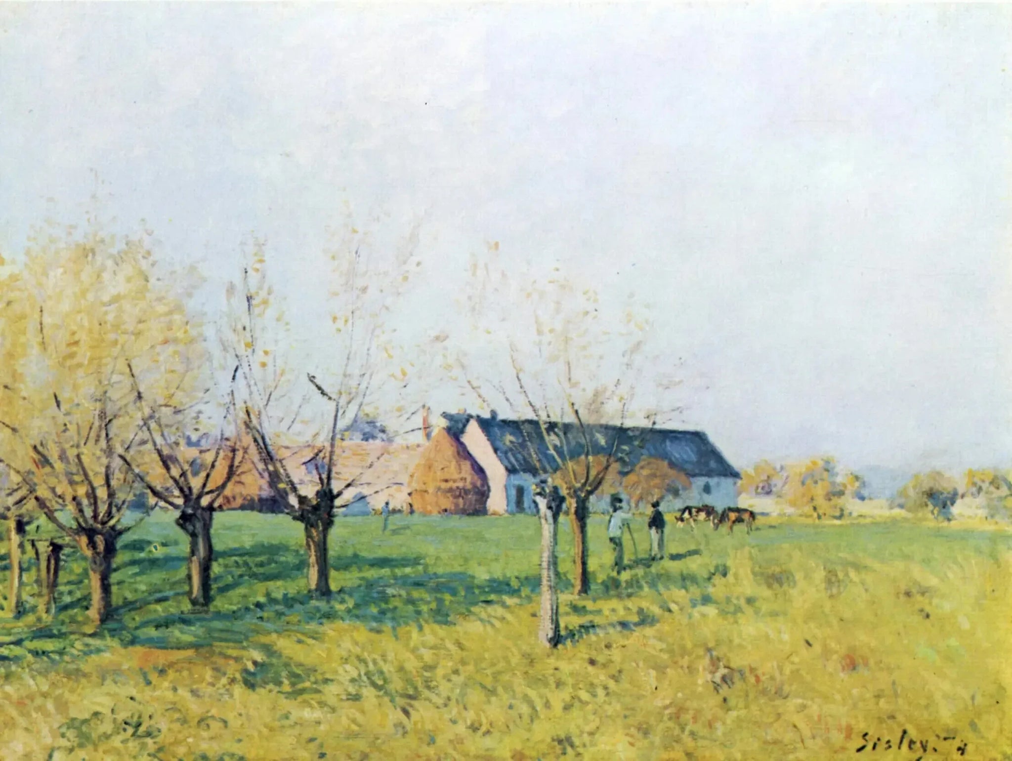 La Ferme du Trou d'Enfer, matinée d'automne - Alfred Sisley image 1 copie de tableau peinte à la main